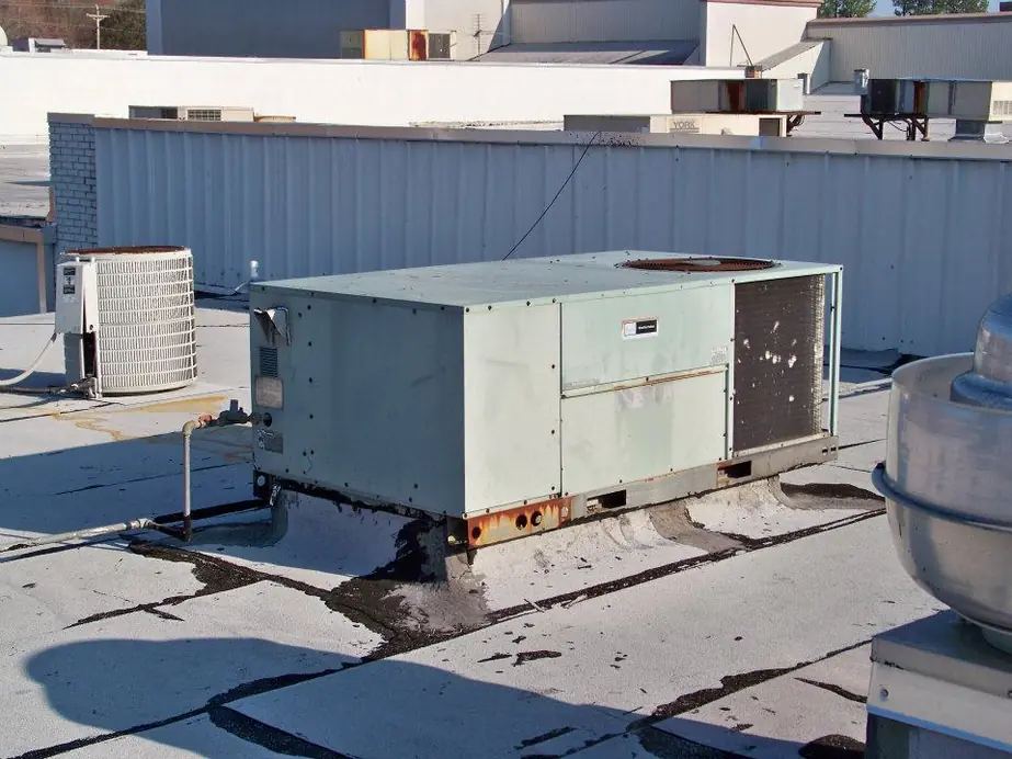 An older rooftop air handling unit